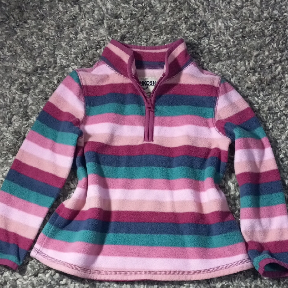 OshKosh B'gosh Pink and Blue Striped Pullover Size 4T Girl